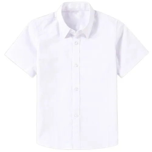 1PC School Button Down cotton shirt-White
