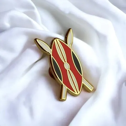 Gk Kenya Shield Lapel Pin Badge – Elegant Gold-Finished Patriotic Pin with Iconic Kenyan…